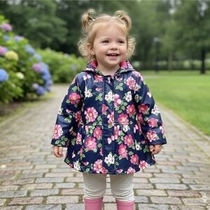 little me ,beautiful rain coat for little girl , 18 months